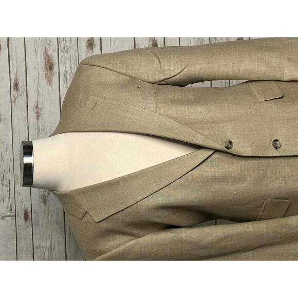 Brooks Brothers tan wool/silk/linen single-breasted sportscoat/blazer Size 46R - Picture 2 of 11
